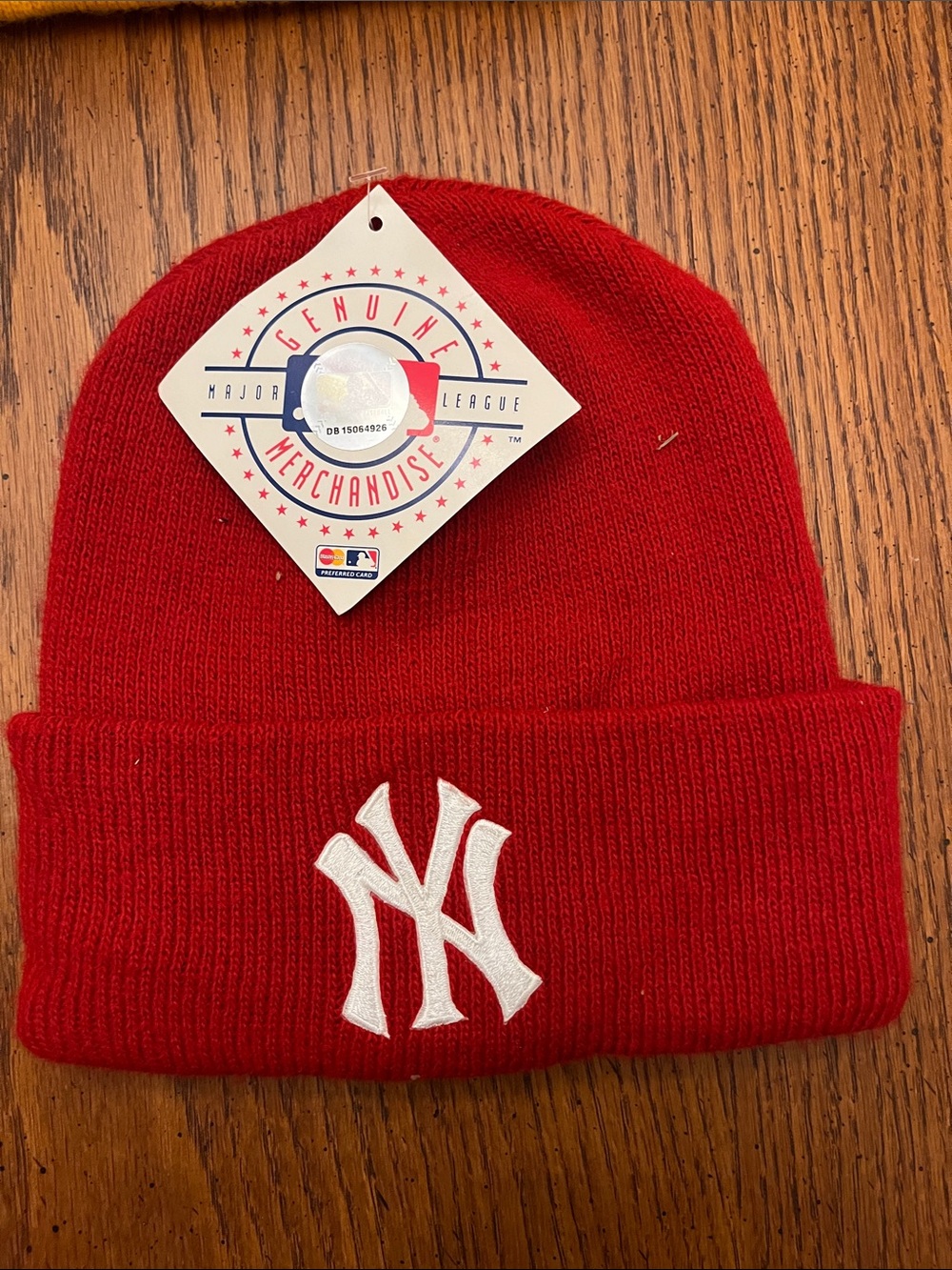 Vintage 90s Yankees Red NY White Logo Cuffed Beanie